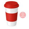 Кружка с силиконовой крышкой и манжетой «Нью-Йорк» 300мл, красный