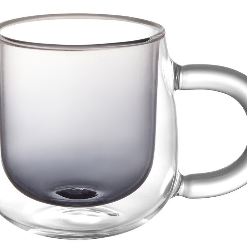 Кружка с двойными стенками с широкой ручкой и градиентным покрытием "Fog", черный