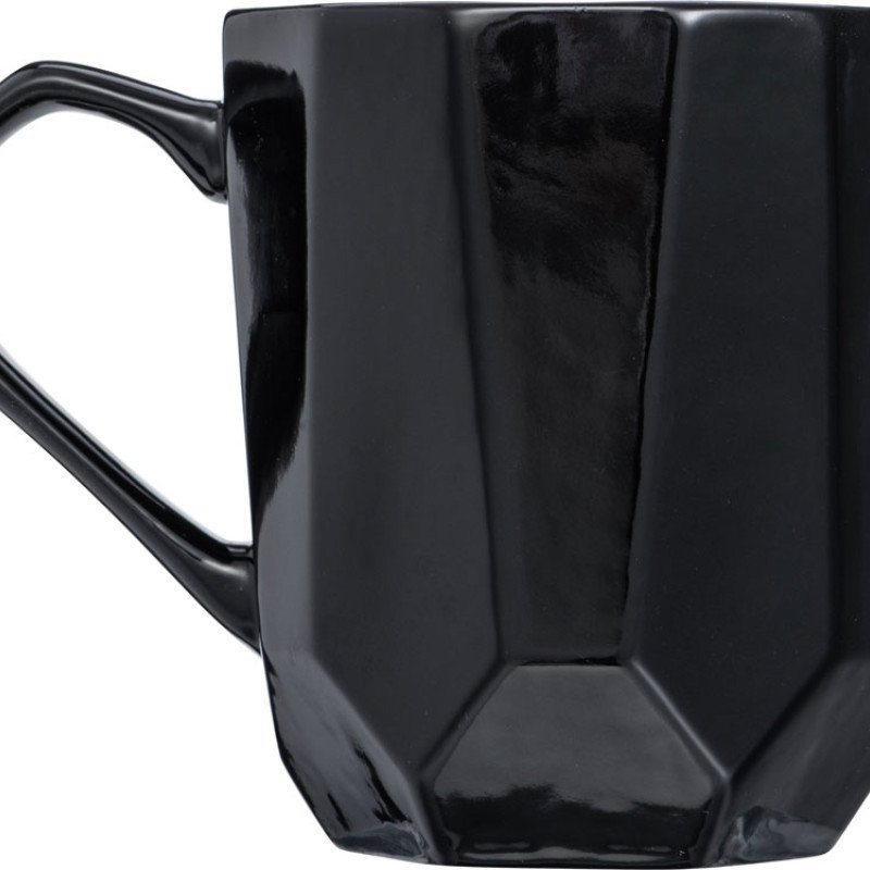 Кружка с гранями Amery, 310мл, черный глянцевый