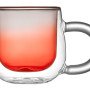 Кружка с двойными стенками с широкой ручкой и градиентным покрытием "Fog", красный