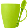 Пшеничная кружка Nina с ложкой, 300ml зеленое яблоко 375C