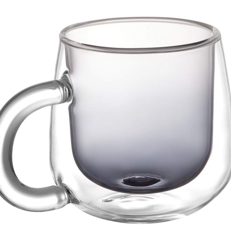 Кружка с двойными стенками с широкой ручкой и градиентным покрытием "Fog", черный