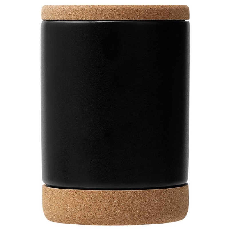 Кружка 450 мл с пробковым дном с крышкой "Корк & Бон", черный