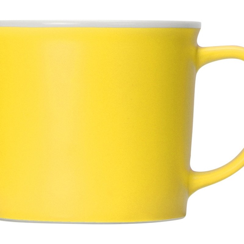 Матовая кружка Nancy 360 мл цветная снаружи, белая внутри, желтый