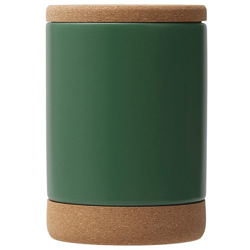 Кружка 450 мл с пробковым дном с крышкой "Корк & Бон", глубокий зеленый