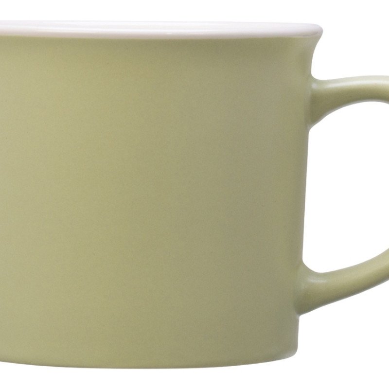Матовая кружка Nancy 360 мл цветная снаружи, белая внутри, оливковый