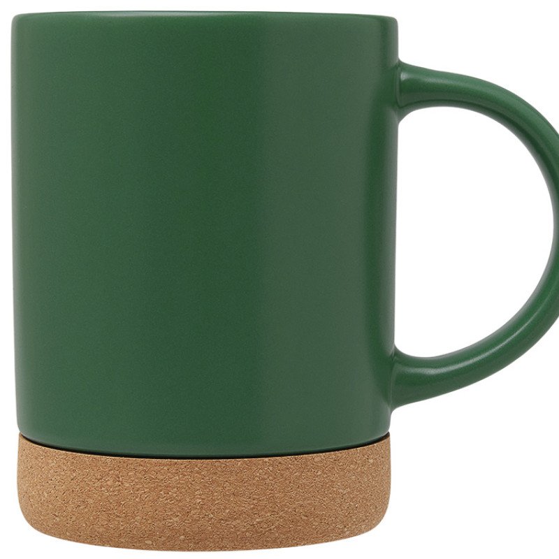 Кружка 450 мл с пробковым дном "Корк & Бон", глубокий зеленый