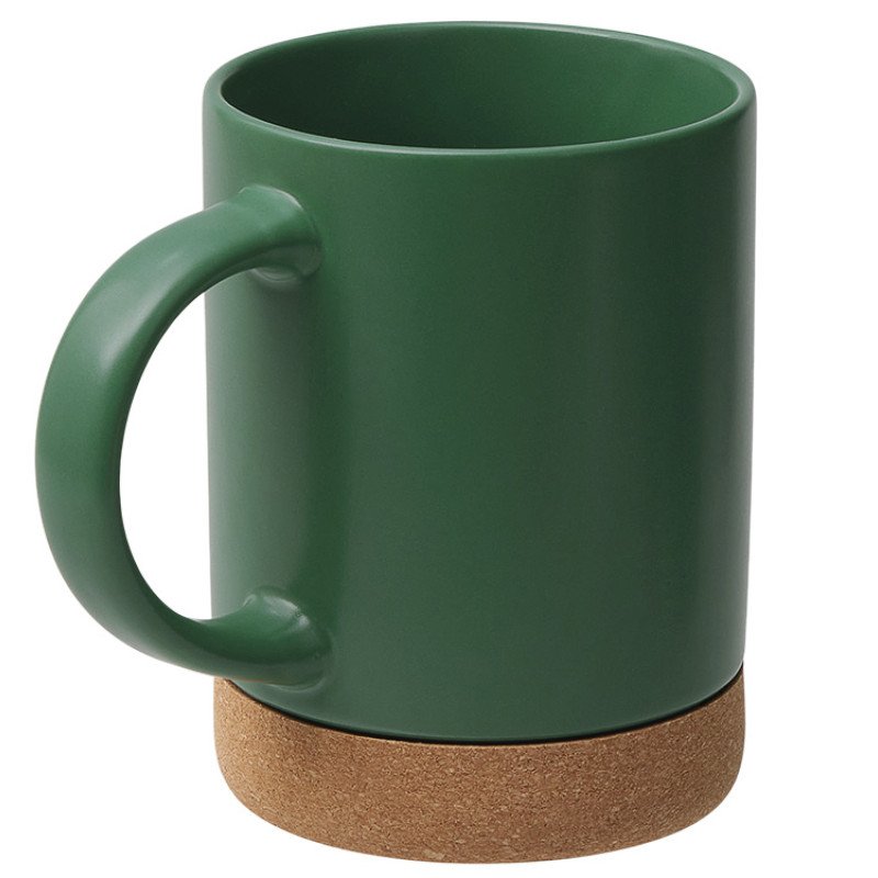 Кружка 450 мл с пробковым дном "Корк & Бон", глубокий зеленый