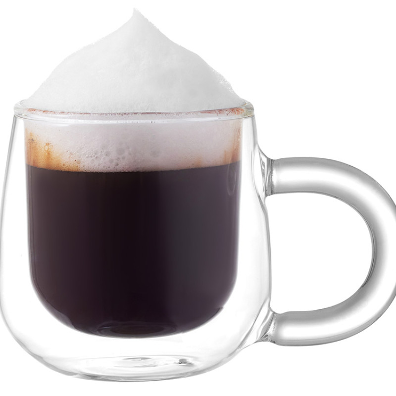 Кружка с двойными стенками с широкой ручкой "Fog", прозрачный