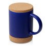 Кружка 450 мл с пробковым дном с крышкой "Корк & Бон", глубокий синий
