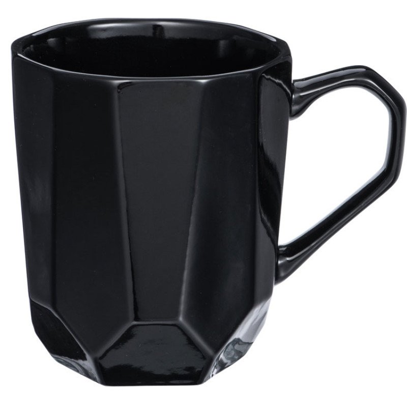 Кружка с гранями Amery, 310мл, черный глянцевый