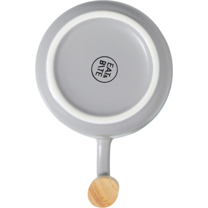 Кружка с ручкой и крышкой из каучукового дерева Jeny, серый