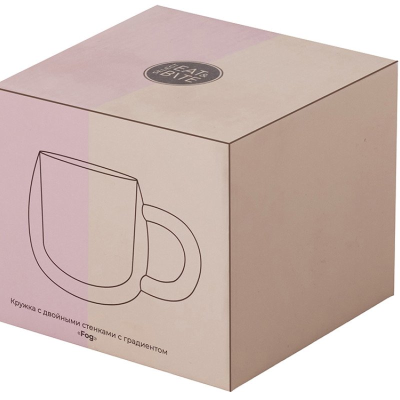 Кружка с двойными стенками с широкой ручкой и градиентным покрытием "Fog", черный