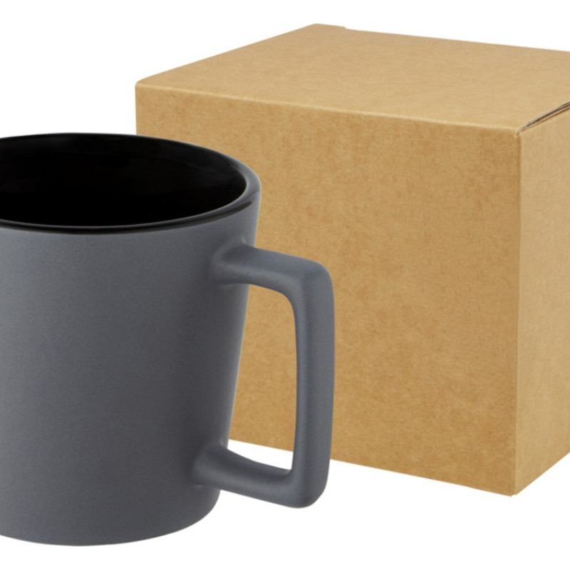 Cali Керамическая кружка объемом 370 мл с матовой отделкой - сплошной черный / Matted Grey