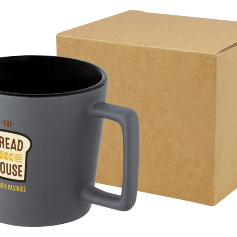 Cali Керамическая кружка объемом 370 мл с матовой отделкой - сплошной черный / Matted Grey