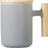 Кружка с ручкой и крышкой из каучукового дерева Jeny, серый