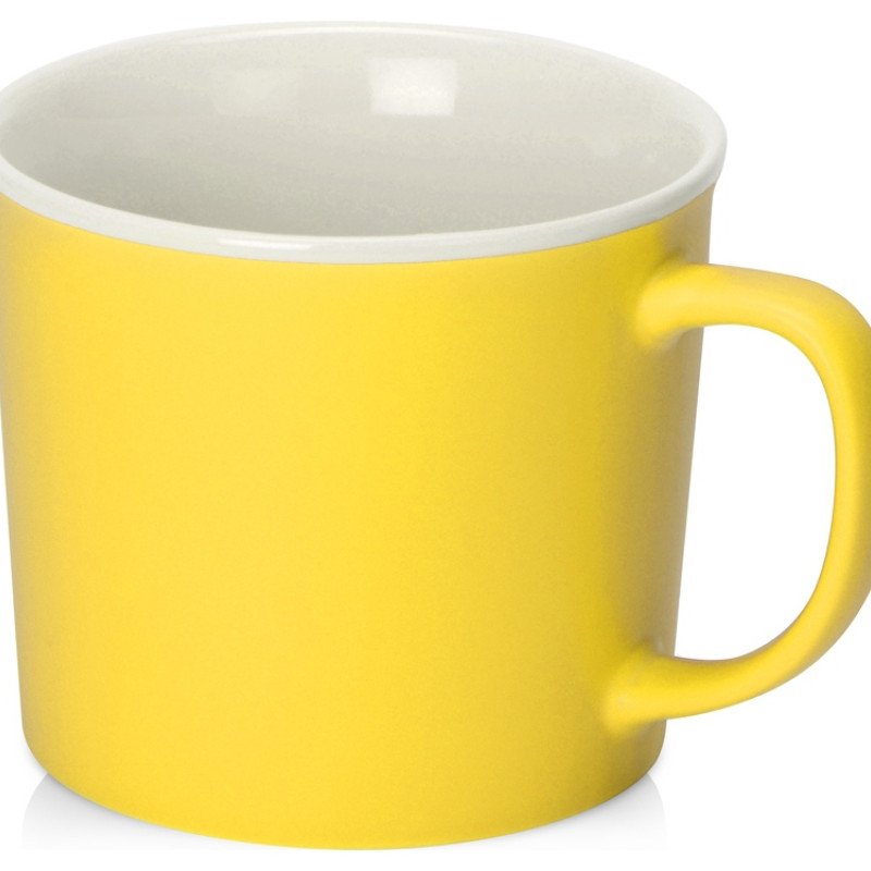 Матовая кружка Nancy 360 мл цветная снаружи, белая внутри, желтый