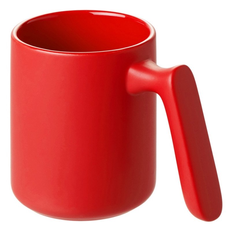 Кружка матовая с прямой ручкой "Axio", 360 мл, красный