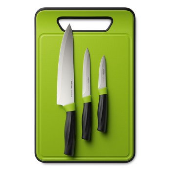 Набор из 3 ножей с пластиковой разделочной доской, NADOBA, серия OLIVIA