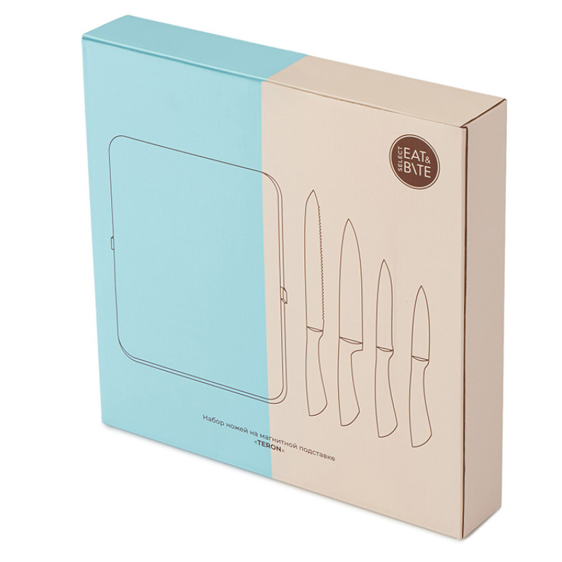 Набор ножей на магнитной подставке "Терон"