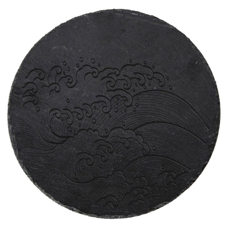 Круглая доска Moon для закусок, сланцевая 25 см