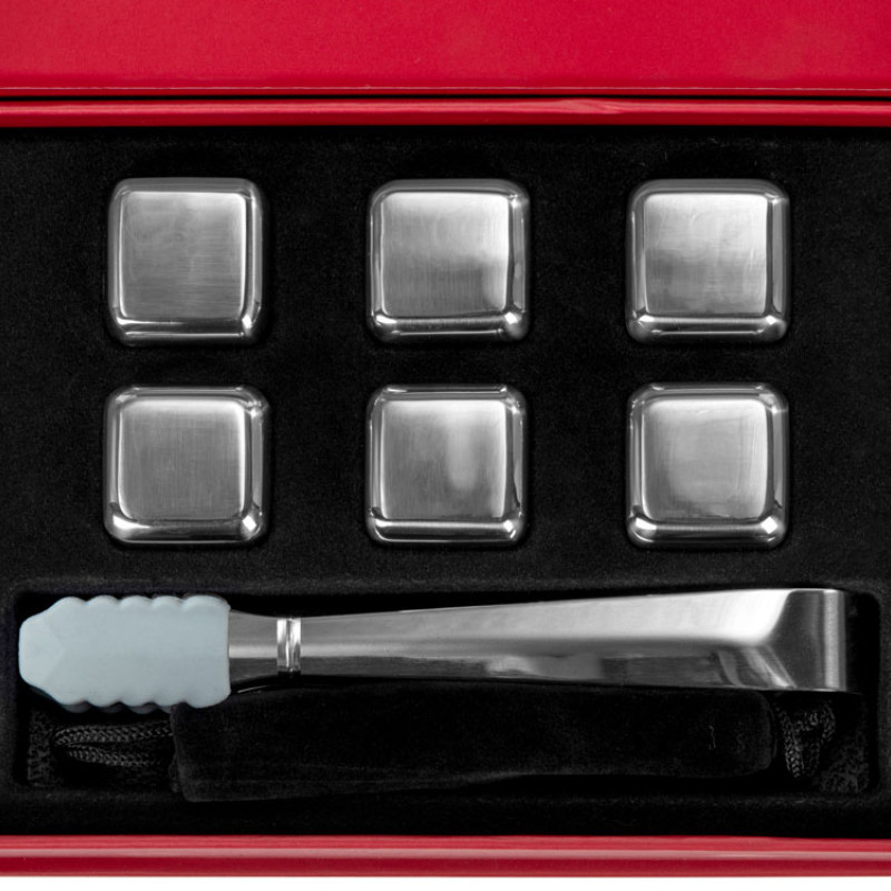 Набор для виски Skye со стальными охлаждающими камнями, щипцами, мешочком в коробке, кашированной картоном