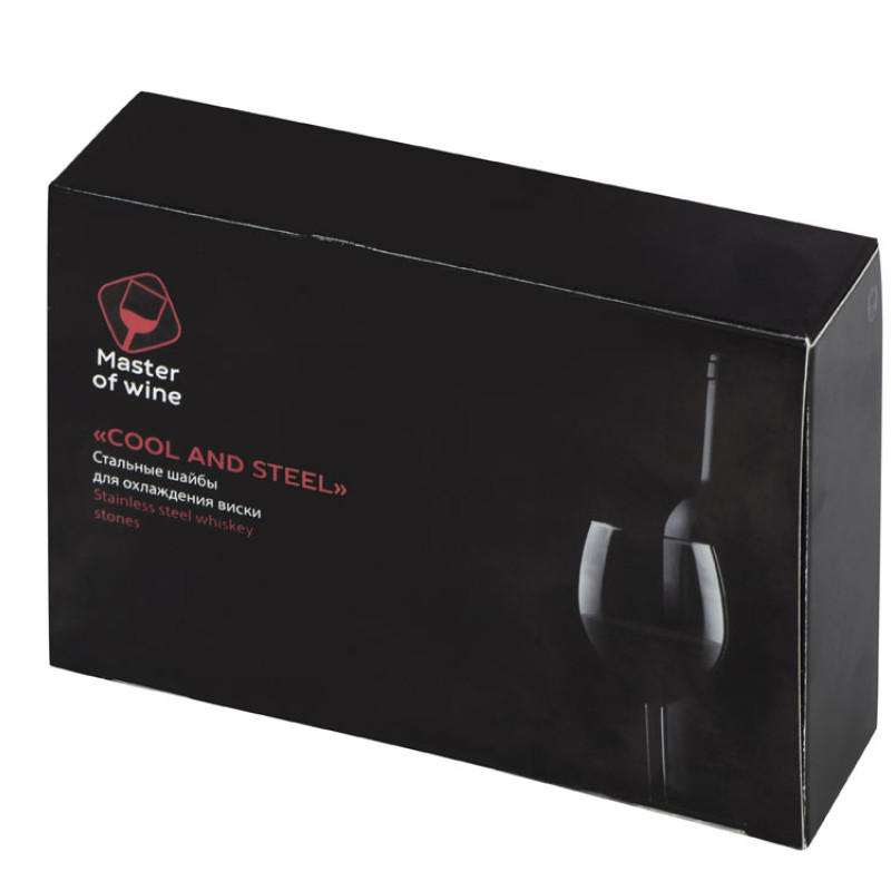 Шайбы для охлаждения виски на подставке "Cool and steel"