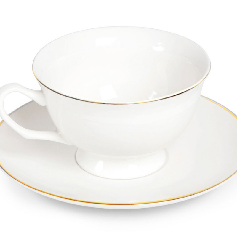 Чайная пара с золотой каймой, 200мл