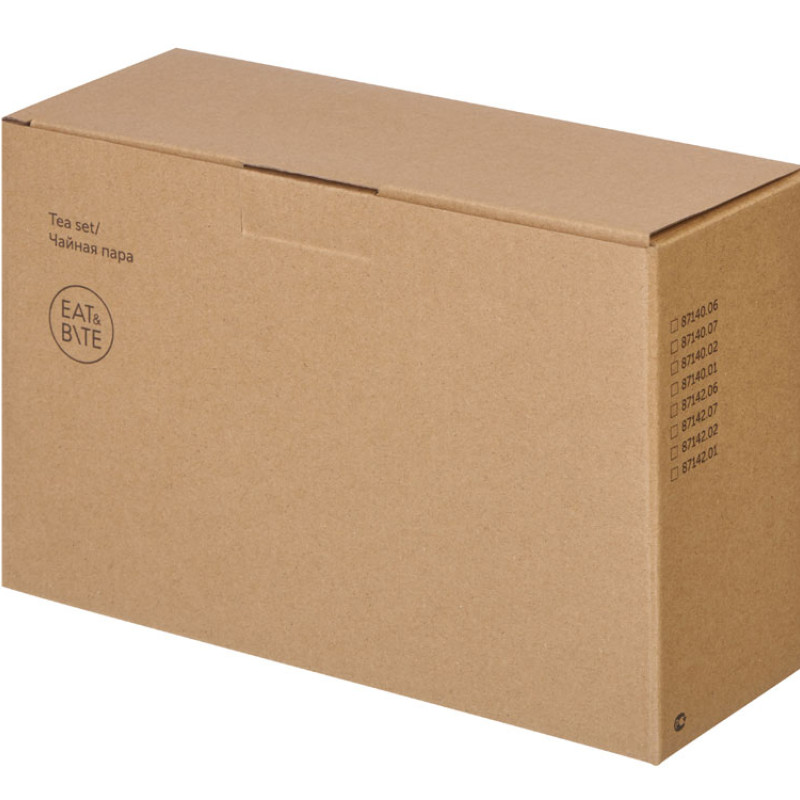 Чайная пара "Brighton" : блюдце овальное, чашка, коробка, красный