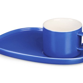 Чайная пара "Brighton" : блюдце овальное, чашка, коробка, синий