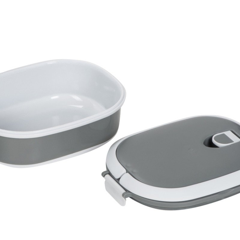 Ланч-бокс Hotty 750 мл для микроволновой печи, серый/белый