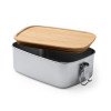 Ланч-бокс DAIKON из нержавеющей стали 304 с бамбуковой крышкой, серебристый/бежевый