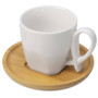 Кофейная пара с бамбуковым блюдцем "Mandy", белый (Р)