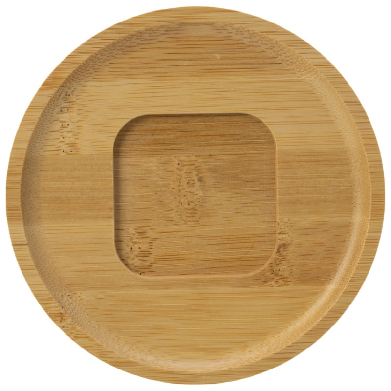 Кофейная пара с бамбуковым блюдцем "Mandy", белый (Р)