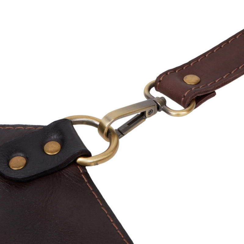 Набор: фартук из натуральной кожи в тубусе, темно-коричневый