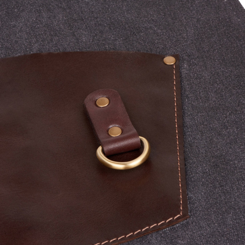 Фартук из канваса с ремнями из натуральной кожи, материал: канвас смесовый, плотность 450 гр/м, натуральная кожа КРС, цвет черный, коричневый темный Фартук из канваса с ремнями из натуральной кожи, материал: канвас смесовый, плотность 450 гр/м, натуральная кожа КРС, цвет черный, коричневый темный