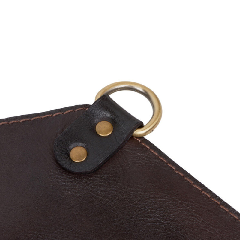 Набор: фартук из натуральной кожи в тубусе, темно-коричневый