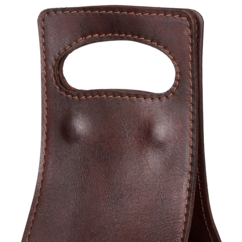 Набор: фартук из натуральной кожи в тубусе, черный с рыжими ремнями