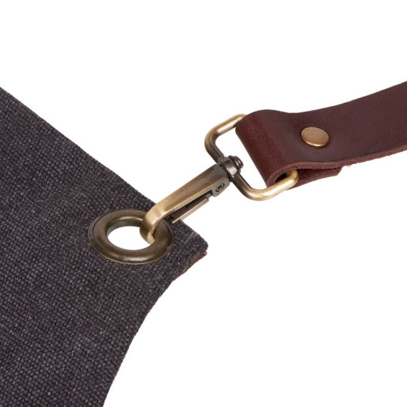 Фартук из канваса с ремнями из натуральной кожи, материал: канвас смесовый, плотность 450 гр/м, натуральная кожа КРС, цвет черный, коричневый темный Фартук из канваса с ремнями из натуральной кожи, материал: канвас смесовый, плотность 450 гр/м, натуральная кожа КРС, цвет черный, коричневый темный