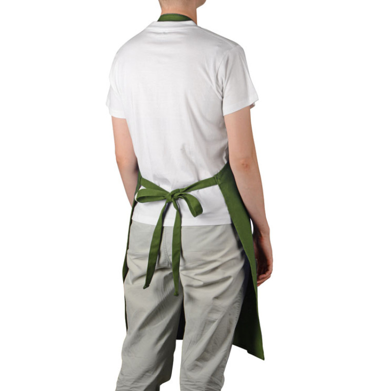 Хлопковый фартук Delight с карманом и регулируемыми завязками, хаки