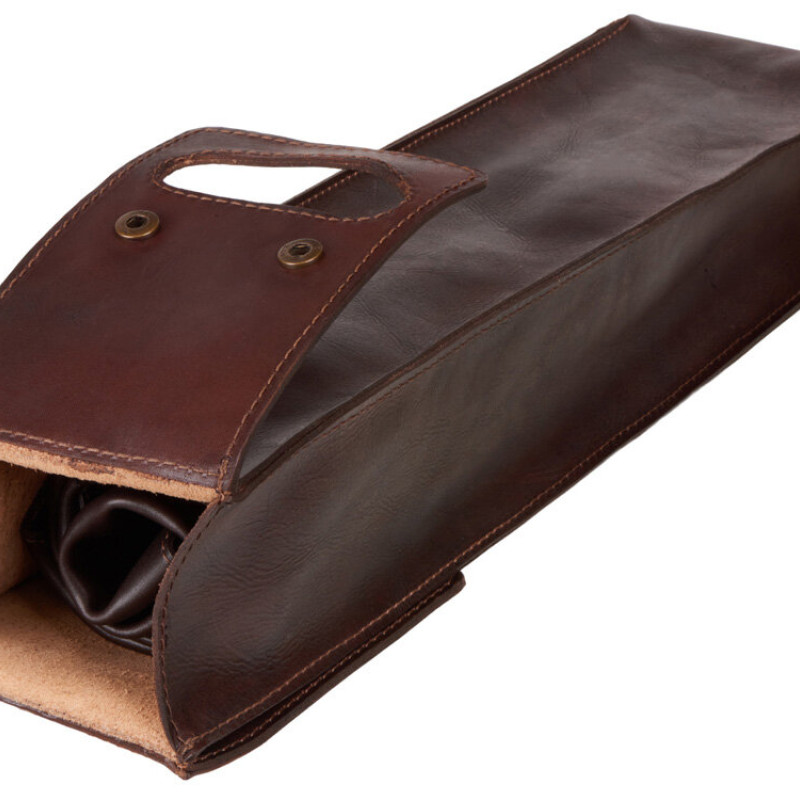 Набор: фартук из натуральной кожи в тубусе, темно-коричневый