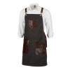 Фартук из канваса с ремнями из натуральной кожи, материал: канвас смесовый, плотность 450 гр/м, натуральная кожа КРС, цвет черный, коричневый темный