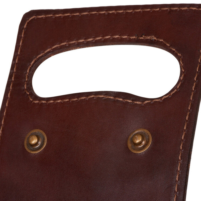 Набор: фартук из натуральной кожи в тубусе, черный с рыжими ремнями