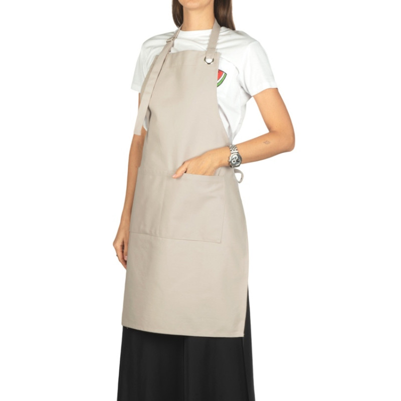 Хлопковый фартук Delight с карманом и регулируемыми завязками, бежевый