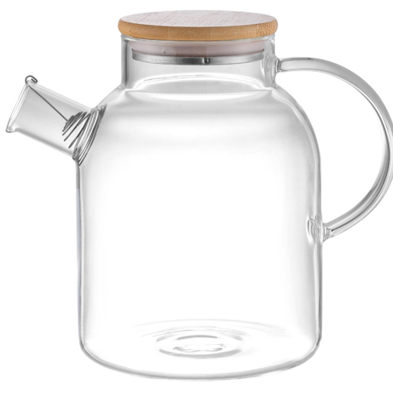 Стеклянный чайник с бамбуковой крышкой "Sencha M"