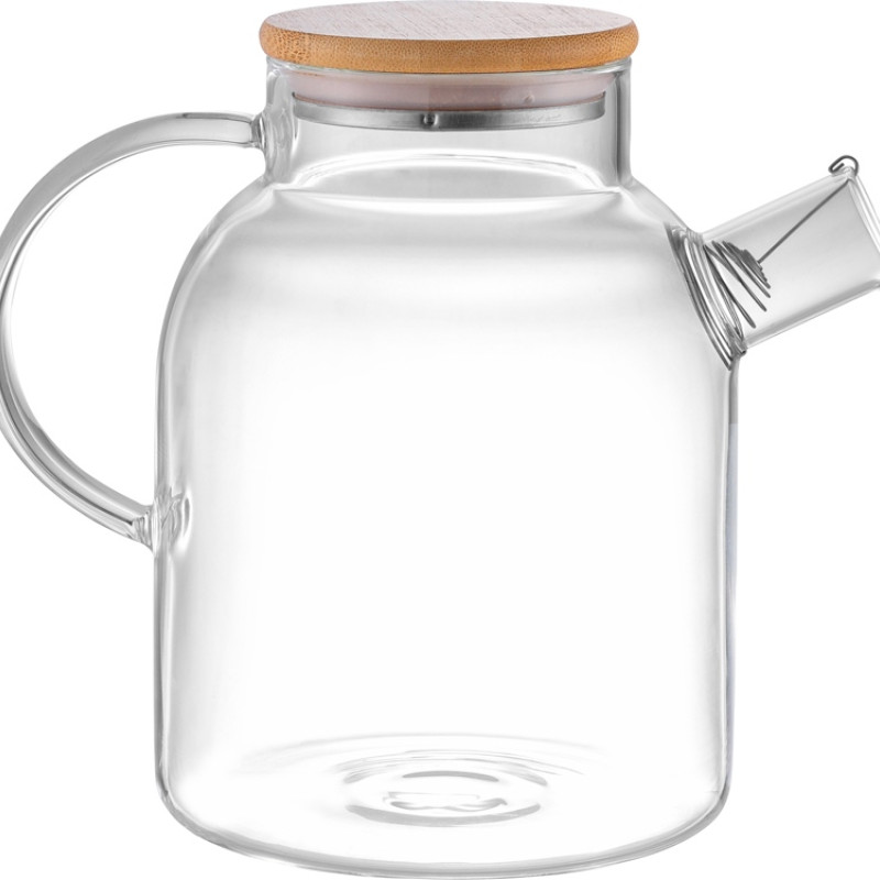 Стеклянный чайник с бамбуковой крышкой "Sencha M"