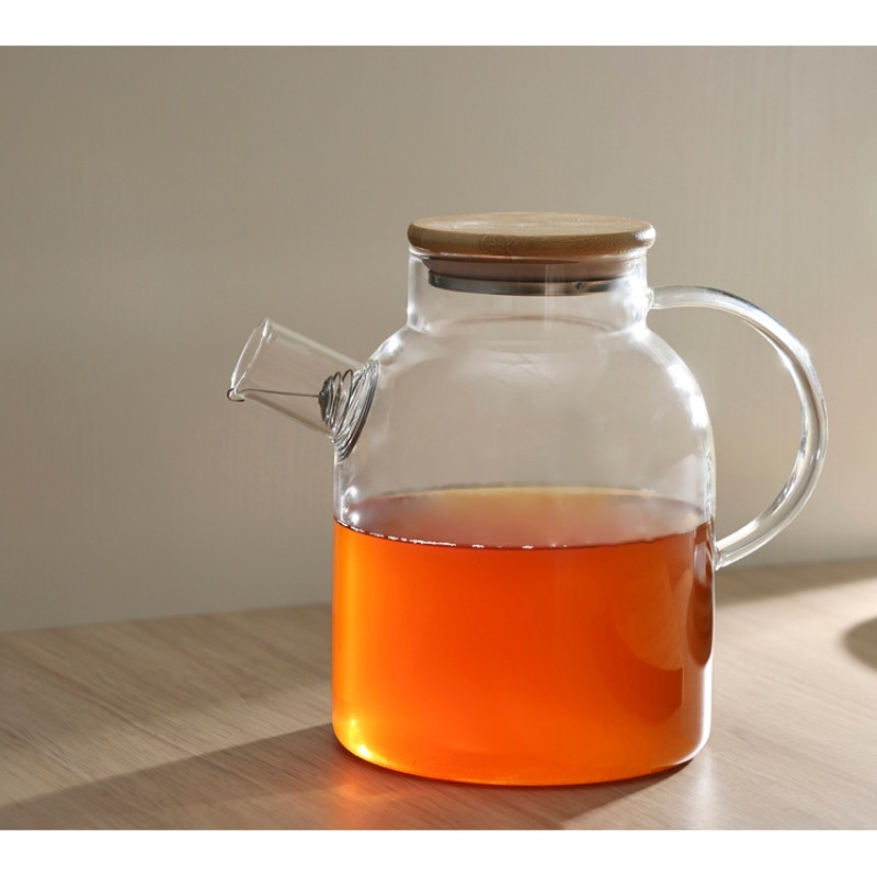 Стеклянный чайник с бамбуковой крышкой "Sencha M"