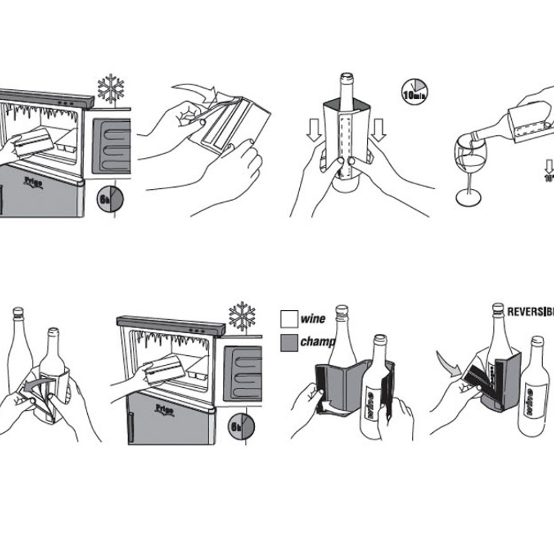 Охладитель-чехол для бутылки вина или шампанского "Cooling wrap", черный