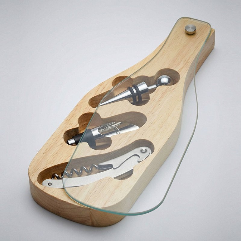 Набор аксессуаров для вина Pinotage со стеклянной крышкой