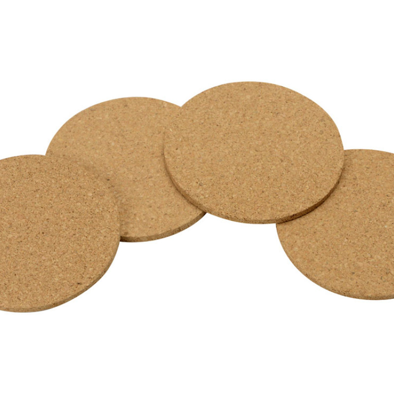 Набор костеров Bali из пробки в хлопковом мешке, 4 шт